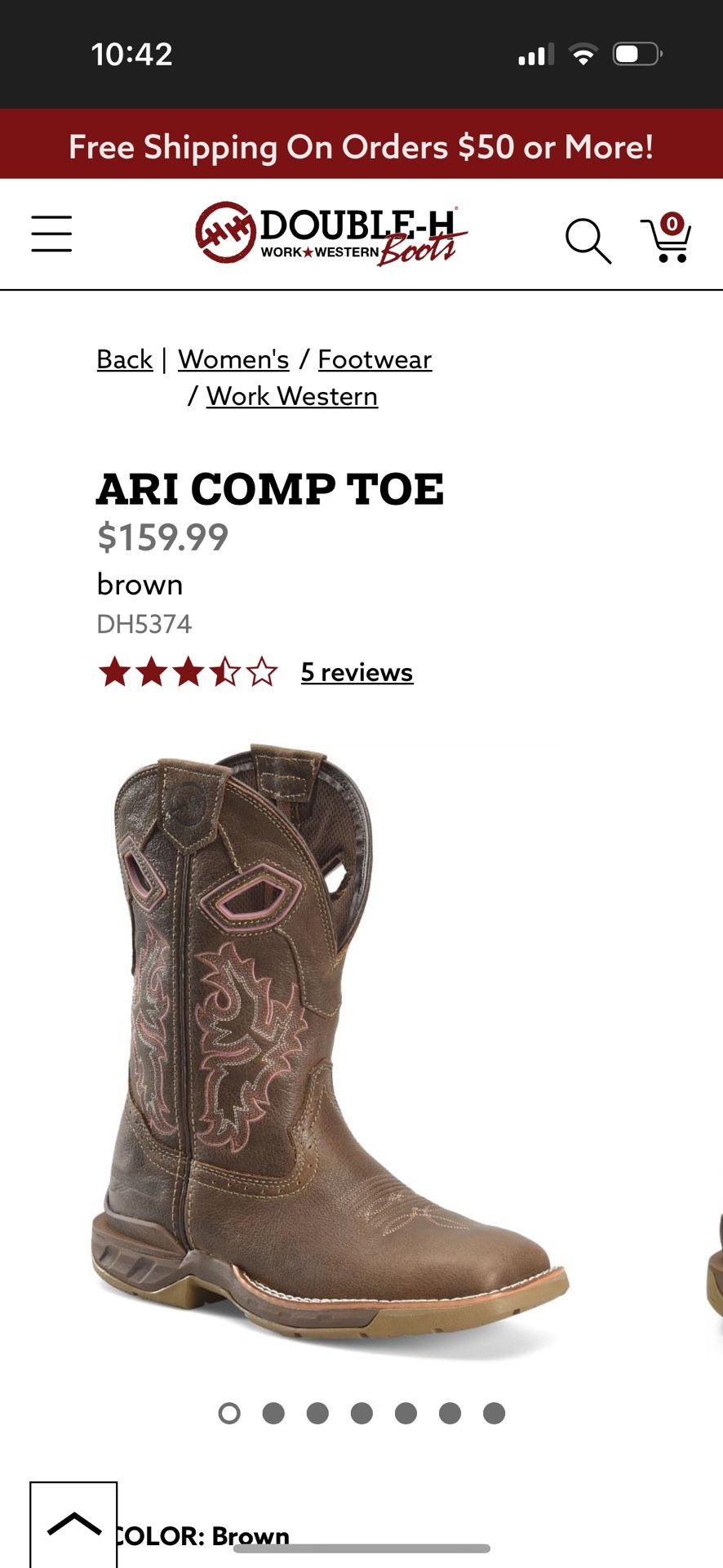 Women’s Steel Toe Boots 7m