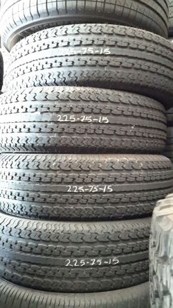 225/75r15 trailer tire set w/ install