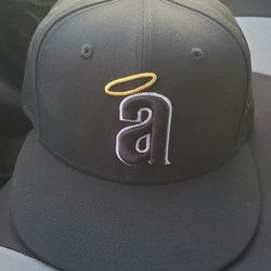 Angels Fitted Cap 7-3/8 (Black/White) Slightly Used Asking $30 Firm on Price 