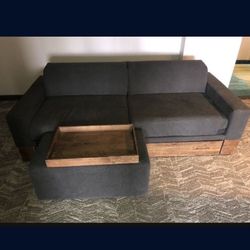West Elm Sleeper Sofa w/ Trundle + Ottoman 