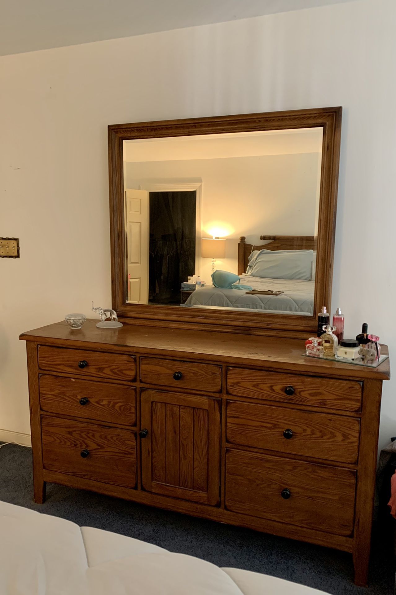 King Bed And Dresser With Mirror 