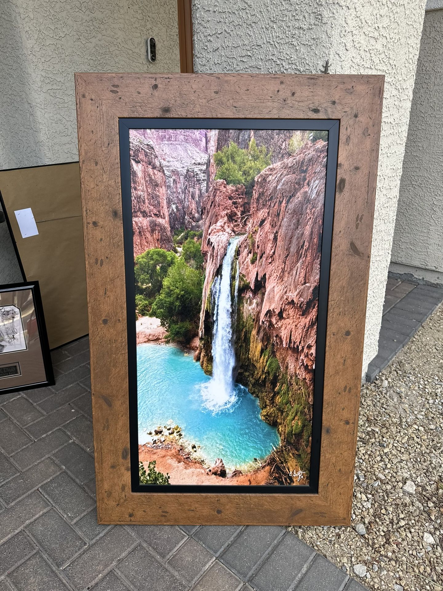 R. Gertz Framed Paintings / Waterfall & Grand Canyon