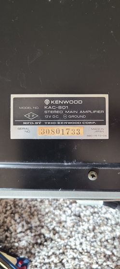 KENWOOD KAC-801 Stereo Main Amplifier With Cables(See Description