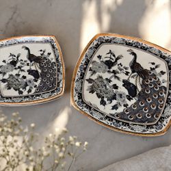 Vintage Japanese Peacock Plate Set – Hi-Luxe Japan