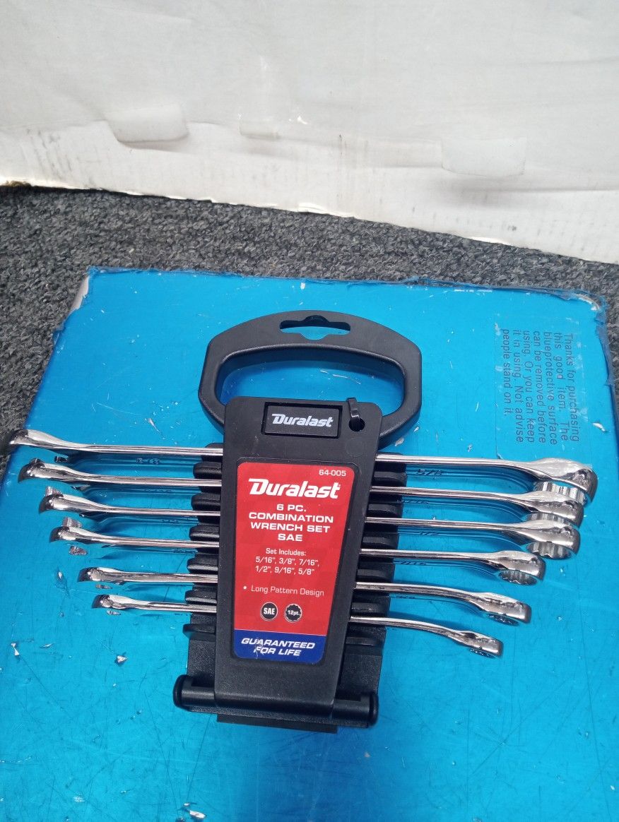 Duralast 6 Piece SAE Long Pattern Combination Wrench Set, model number 64-005. shipping available