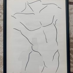 Framed Limited Edition Male Body Line Wall Art