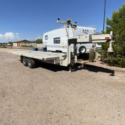 Custom Built, Tilt Bed Car Trailer, 28 Foot Deck Total Length