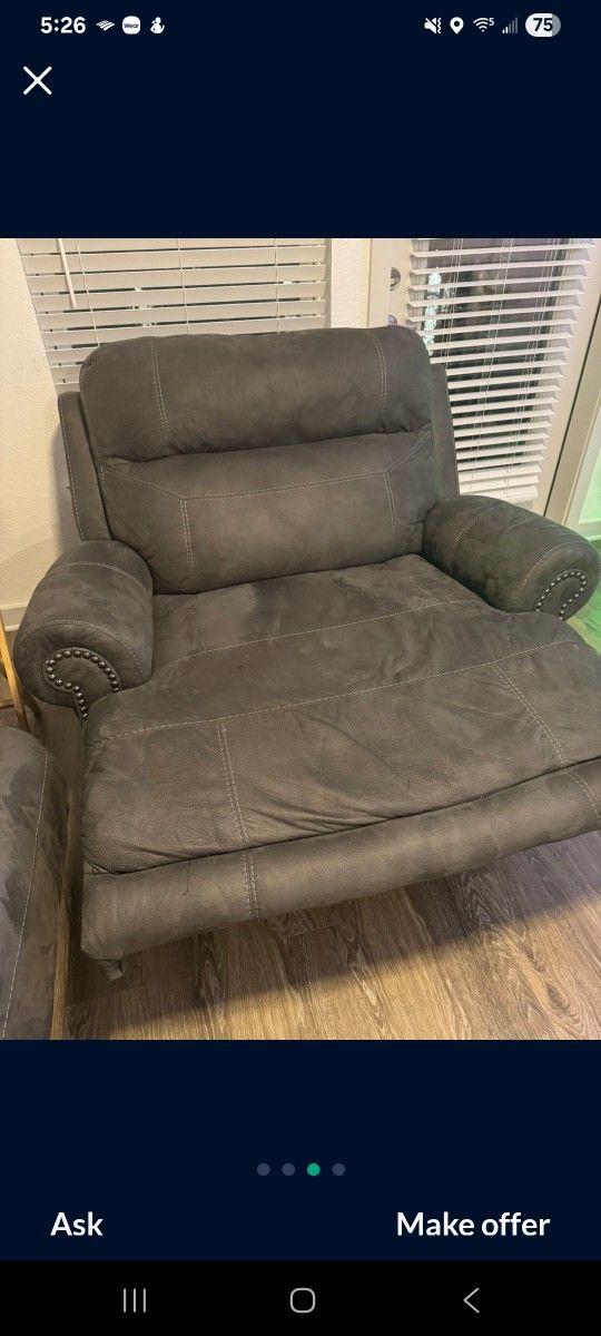 Austere Oversize 2 Seat Reclining Sofa & Oversize Recliner Set -Signature designer Ashley sold toge