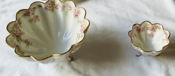 2 Antique Porcelain Nut Bowls