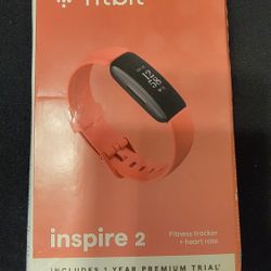 fitbit inspire 2 Smartwatch Fitness Tracker + heart rate (Black case  + Desert Rose band) 