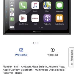 Pioneer Double Din Radio 6.8”