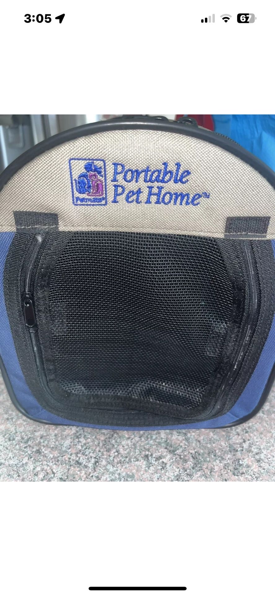 Petmate Portable Pet Home Mini - Navy and Taupe