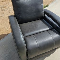 Black leather recliner