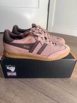 Gola Tornado Zephyr Cameo/Dark Brown Classic Trainer Sneakers (BRAND NEW)