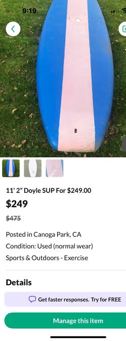 Doyle 11’ 2” Paddle Board -$125 - O.B.O.