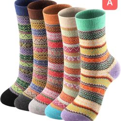 Clothirily Wool Socks for Women, Vintage Womens Wool Socks, Winter Warm Boot Sock for Women Men, Thick Winter Cozy Sock 400+ bought in past month