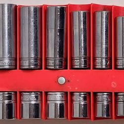Snap-On 26 Piece 3/8" Drive 6-Point SAE Flank Drive® Shallow & Deep Socket