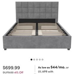 Moving sale:Grey Queen Bed frame W Storage Drawers + Mattress 