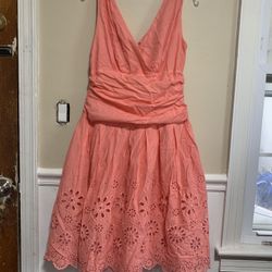 Vintage S.L. Fashions Coral Eyelet Maxi Dress 