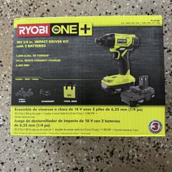 RYOBI - ONE+ 18V Cordless 1/4 in. Impact Drill/Driver Kit with (2) 1.5 Ah Batteries and Charger