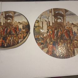 Vintage 1966 Springbok Circular Jigsaw Puzzle The Adoration Of The Kings