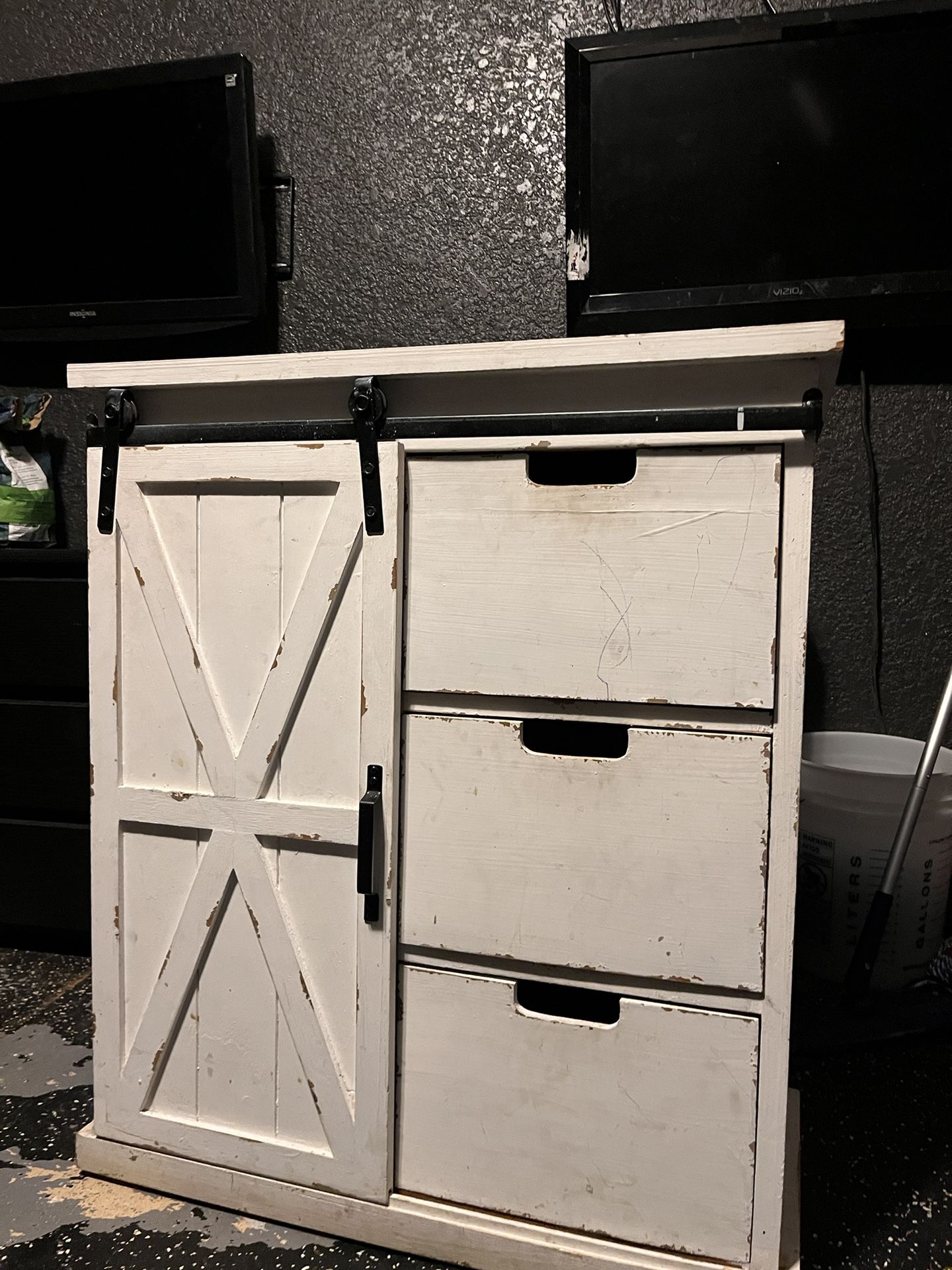 Rustic White Cabinet/ Dresser