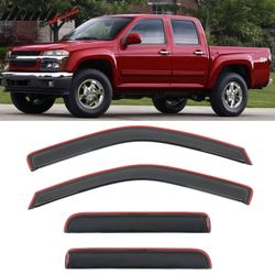 Fits 2004-2012 Chevy Colorado GMC Canyon Crew Cab Window Visors Deflector In-Channel