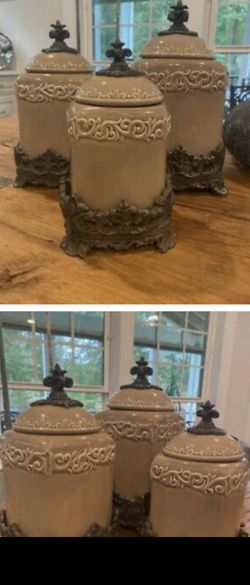 Drake Design Scroll Kitchen Canisters Large