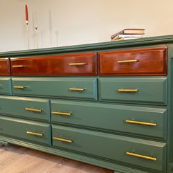 Sage Green Oak Wood Dresser