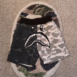 Bape Shorts Black N White 