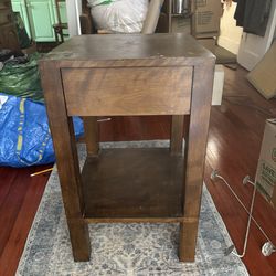 Wooden side table / drawer