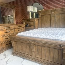 Brand new queen size Markenburg bedframe, dresser and mirror- flexible payment plans available 
