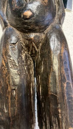 Vintage Hand Carved African Wood Statue – Tribal Figure Sculpture – Folk Art