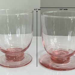 Pair of Pale Blush Pottery Barn Arlo Glass Tumblers