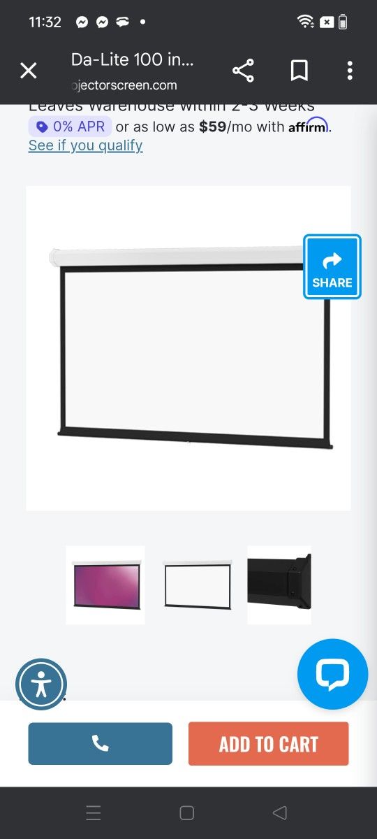 Da-lite 80 x 60 . 100 Inch Diagonal Perfect Condition The Screen Looks Brand New