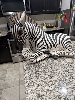 Large Zebra Figurine Statue Decor