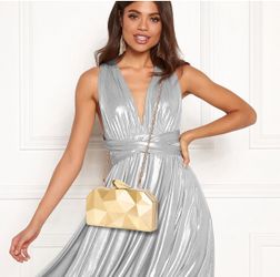 Geometric Evening  Gold Clutch Bag 