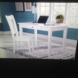 New International Concepts Desk With Drawer 48" Solid Hardwood Beach White 