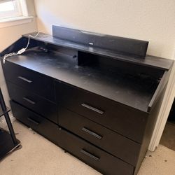 Black LED dresser with outlets 