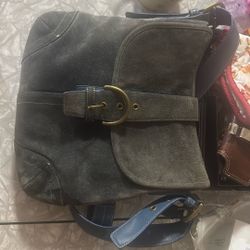 Super-Rare Vintage Coach Soho Bag In Smokey Grey Suede