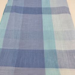 Fabric Blue Plaid PolyCotton Blend for Quilting or Sewing 45 x 38 Lightweight