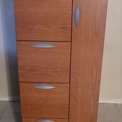 File Cabinet with Coat Hanger brown