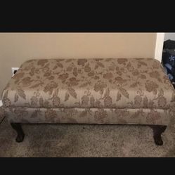 Large footbed upholstered bench ottoman