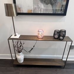 Console Table and Lamp - Crate Barrel