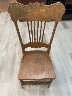 Solid Wood Etched Dining Chair