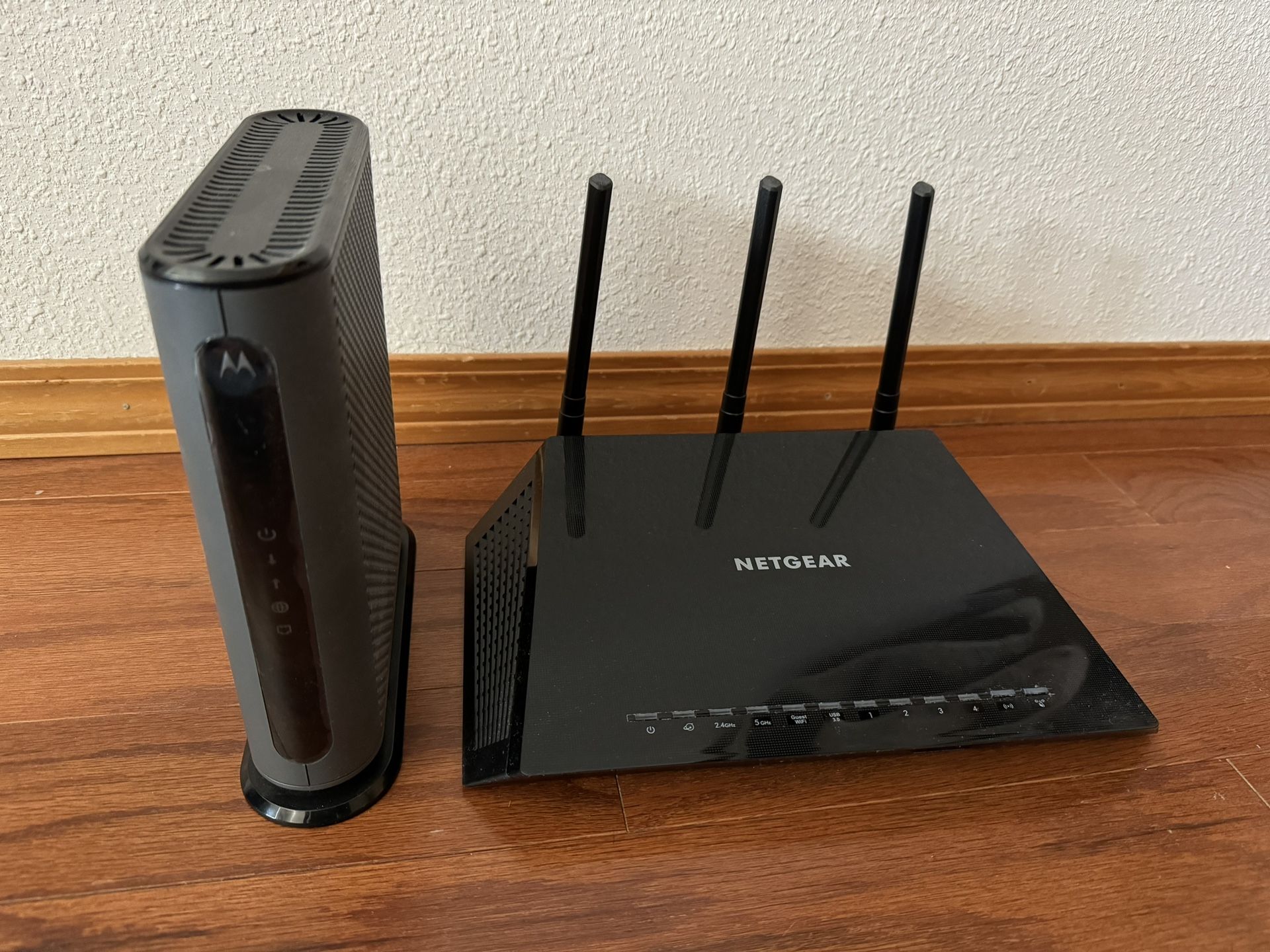 Motorola Modem and Netgear Router