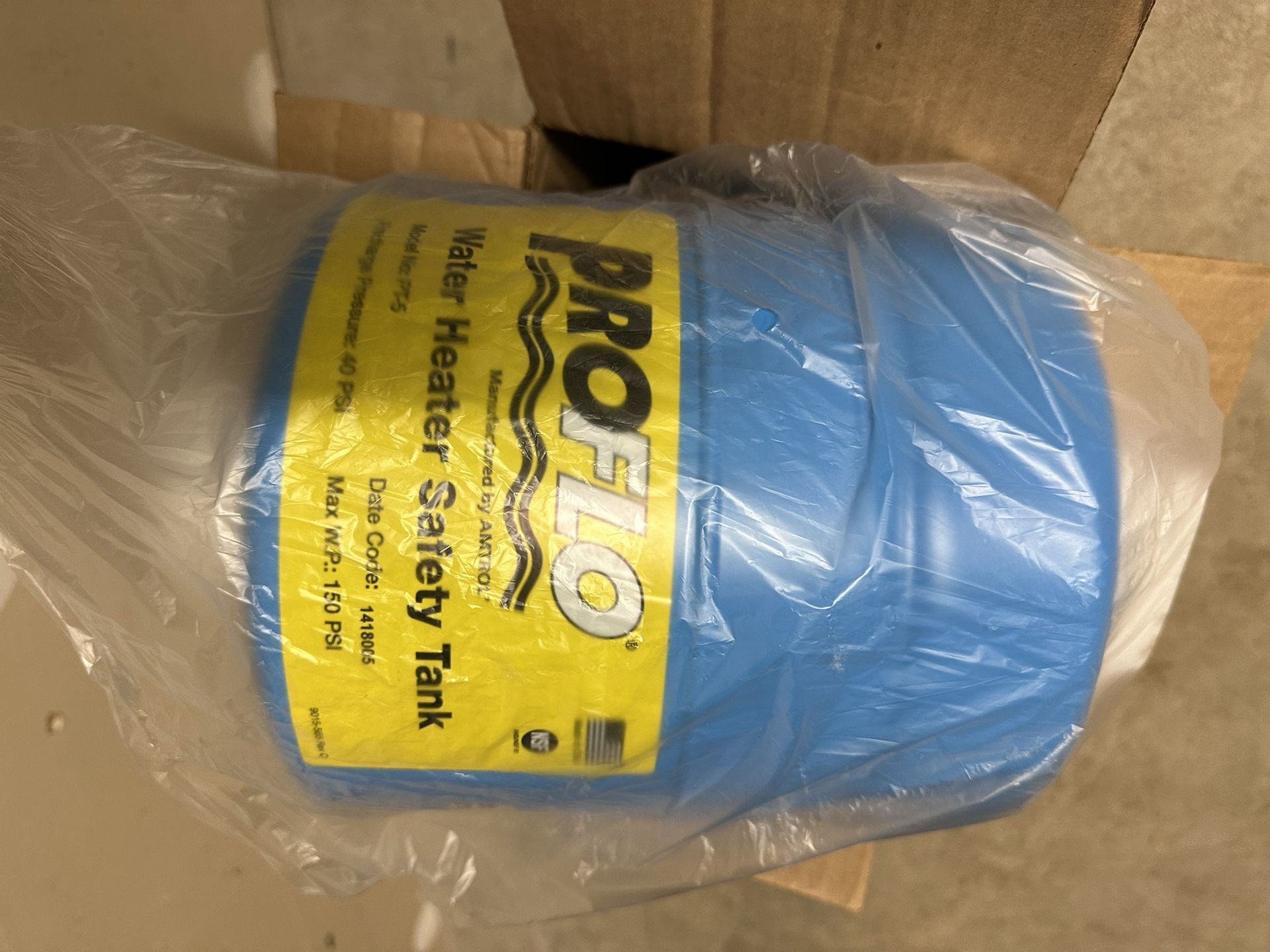 NIB - Proflo PT-5 Water Heater Safety Tank - Blue for Sale in Ruston, WA -  OfferUp