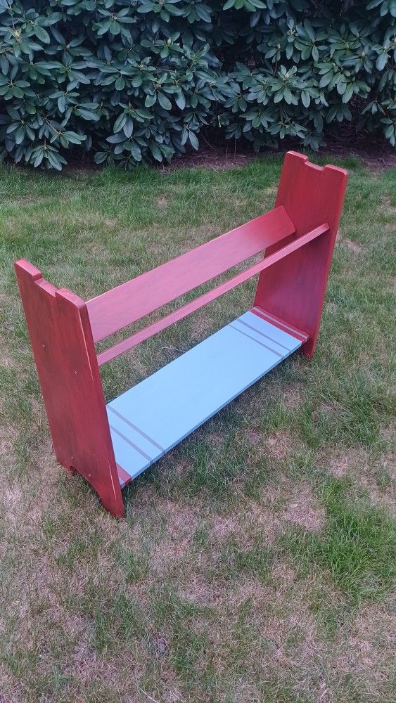 Handmade Mid Modern Danish Slant Top Bookshelf