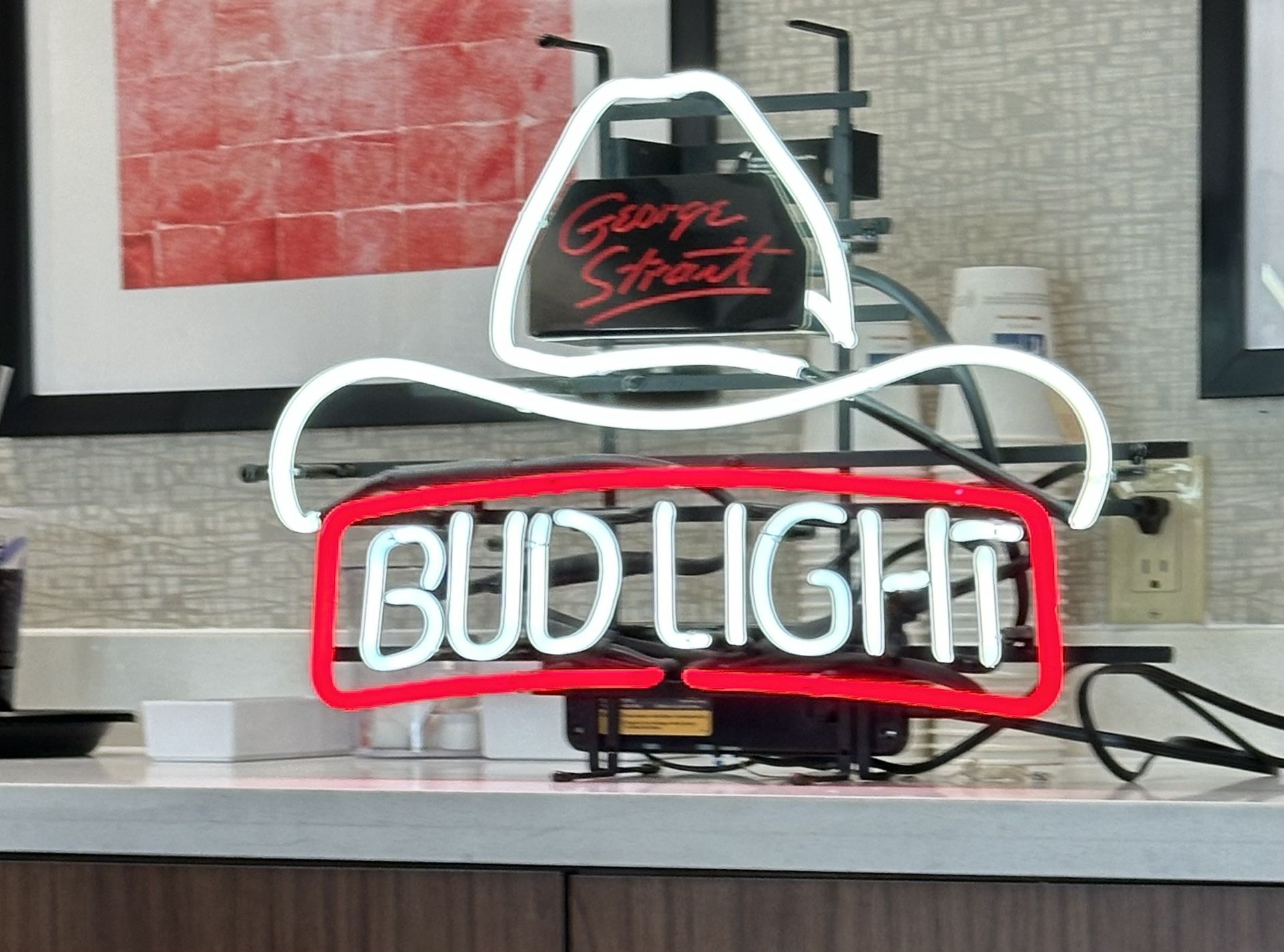 VINTAGE George Strait Cowboy Neon Light.