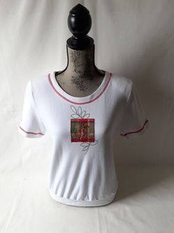 Alfred Dunner women's Floral embroidered short sleeve top size PS